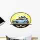 Illustration Retro Car Vector Wall Decal