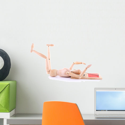 Mousetrap Captured Wooden Mannequin Wall Decal