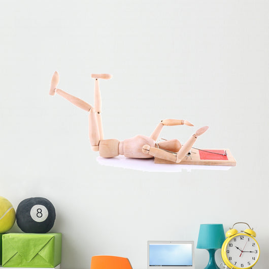 Mousetrap Captured Wooden Mannequin Wall Decal