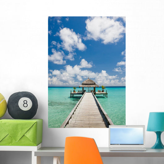 Road to the spa room on the pier. Concept of bodycare Wall Decal