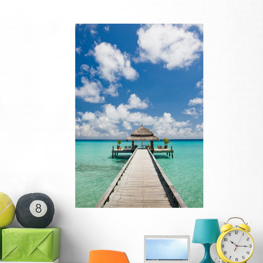 Road to the spa room on the pier. Concept of bodycare Wall Decal