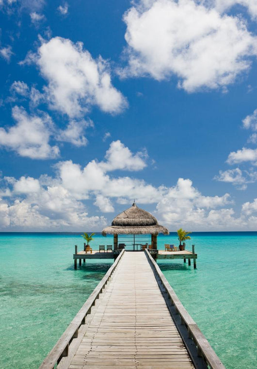 Road to the spa room on the pier. Concept of bodycare Wall Decal