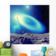 Astronaut walking on a outer-space planet. Wall Decal
