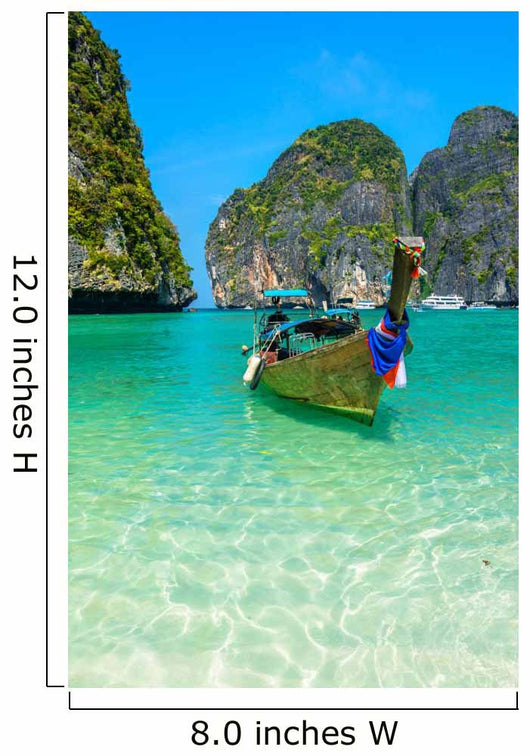 Long-tail boats in Maya Bay, Thailand Wall Decal