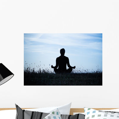 Meditation Wall Decal shown on a wall