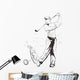 Golf Player - An hand drawn and painted illustration Wall Decal