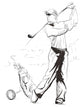 Golf Player - An hand drawn and painted illustration Wall Decal