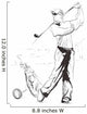 Golf Player - An hand drawn and painted illustration Wall Decal
