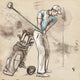 Golf Player - An hand drawn and painted illustration Wall Decal