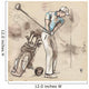 Golf Player - An hand drawn and painted illustration Wall Decal