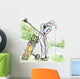 Golf Player - An hand drawn and painted illustration Wall Decal