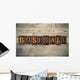 Baseball Wooden Letterpress Concept Wall Decal