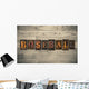 Baseball Wooden Letterpress Concept Wall Decal