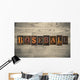 Baseball Wooden Letterpress Concept Wall Decal