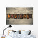 Baseball Wooden Letterpress Concept Wall Decal