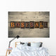 Baseball Wooden Letterpress Concept Wall Decal