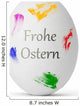 wei&szlig;es Osterei "Frohe Ostern" Wall Decal