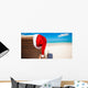 Red santa hat on chair longue at tropical caribbean beach Wall Decal