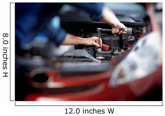 Mechanic working in auto repair garage Wall Decal