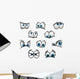 Big blue eyes in cartoon or comic style Wall Decal