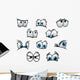 Big blue eyes in cartoon or comic style Wall Decal