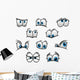 Big blue eyes in cartoon or comic style Wall Decal