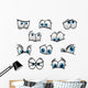 Big blue eyes in cartoon or comic style Wall Decal