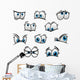 Big blue eyes in cartoon or comic style Wall Decal