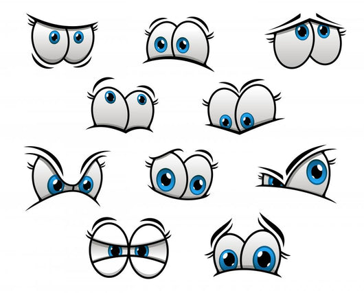 Big blue eyes in cartoon or comic style Wall Decal