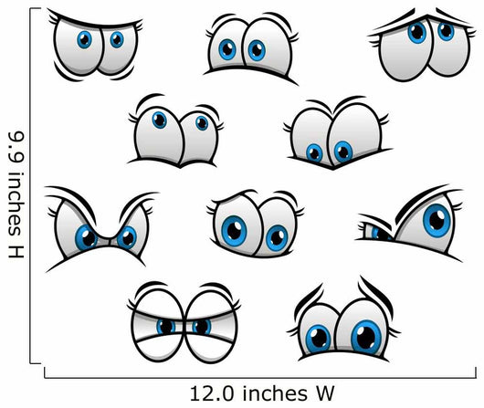 Big blue eyes in cartoon or comic style Wall Decal