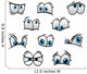 Big blue eyes in cartoon or comic style Wall Decal