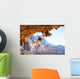 Young female rock climber on overhanging cliff Wall Decal