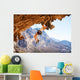 Young female rock climber on overhanging cliff Wall Decal