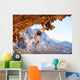 Young female rock climber on overhanging cliff Wall Decal