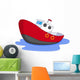Cartoon Boat with Water Wall Decal