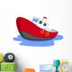 Cartoon Boat with Water Wall Decal
