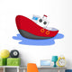 Cartoon Boat with Water Wall Decal