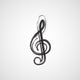 Music notes on a solide white background, easy editable Wall Decal