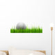 White golf ball in grass Wall Decal
