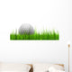 White golf ball in grass Wall Decal