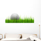 White golf ball in grass Wall Decal