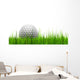 White golf ball in grass Wall Decal