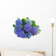border of blue hortensia flowers Wall Decal