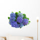 border of blue hortensia flowers Wall Decal