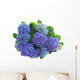 border of blue hortensia flowers Wall Decal
