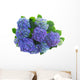 border of blue hortensia flowers Wall Decal