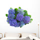border of blue hortensia flowers Wall Decal