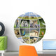 Globe design with photographs animals Wall Decal