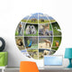 Globe design with photographs animals Wall Decal