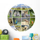 Globe design with photographs animals Wall Decal